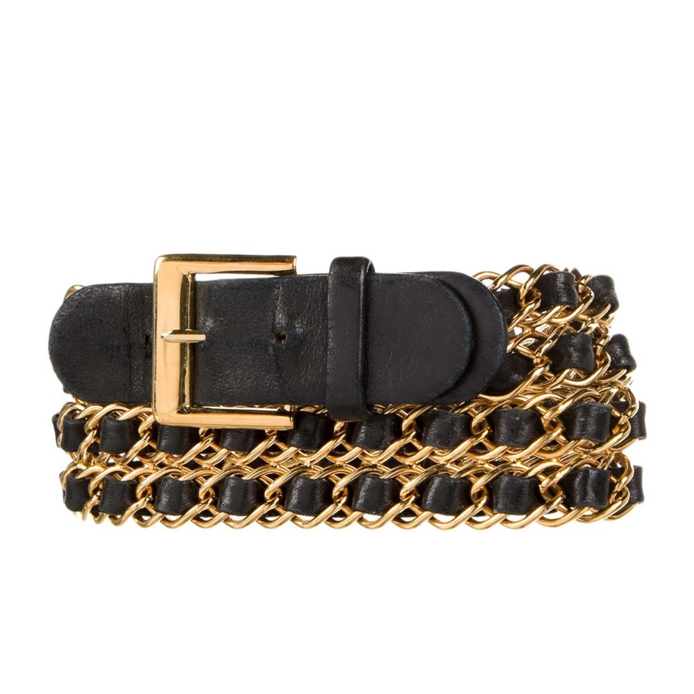 Vintage Black and Gold Chain Belt